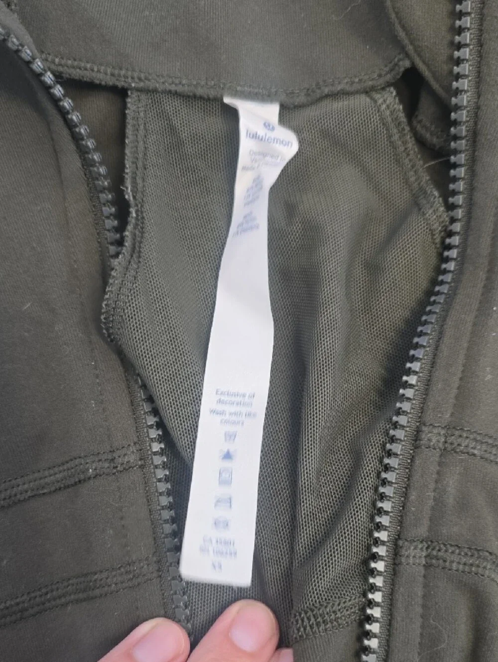 lululemon athletica Olive Green Form-Fitting Zip Bomber Jacket